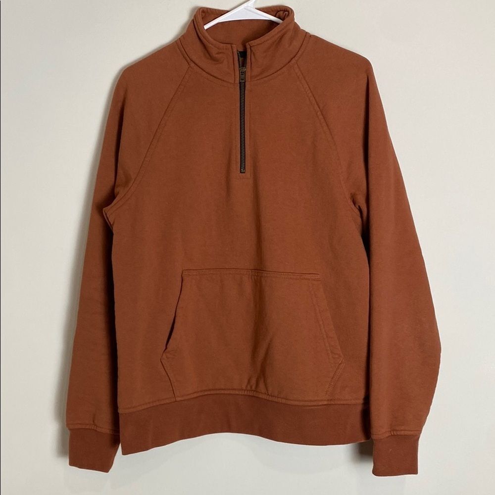 Flint And Tinder 10-Year Quarter Zip Size Medium Burnt Orange Color
